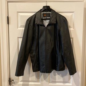 Nice women’s black 100% leather jacket.